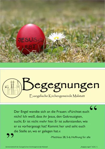 Der Gemeindebrief Begegnungen 2024 / 1 Titelbild des Gemeindebriefs Begegnungen 2024 / 1